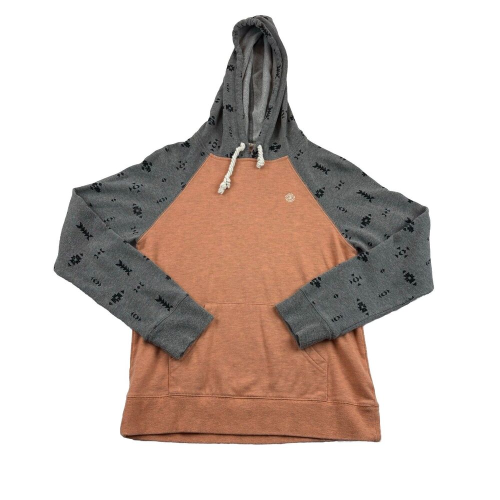 Element Skateboard Hoodie Womens S Colorblock Aztec Sleeve Peach Gray